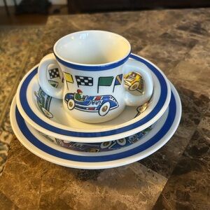 Children's Tiffany Race Car Dish Set